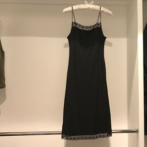 Black spaghetti strap georgette dress